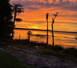 Sunset setting at at the Shingle Creek Reserve